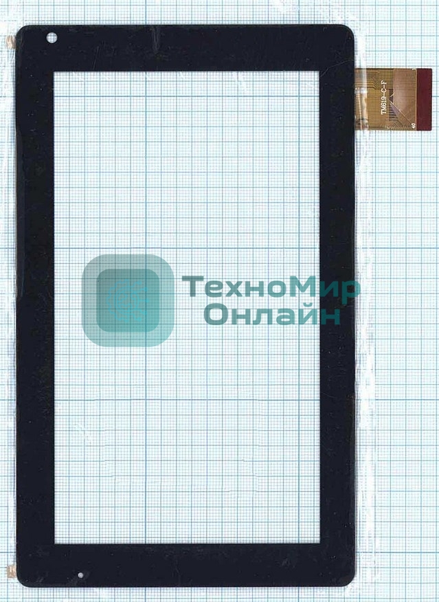 Сенсорное стекло (тачскрин) TM619-C-F (183x110 мм), черное