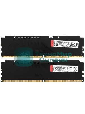 Оперативная память Kingston Fury Beast, DDR5, 32GB (2x16GB), 5600MHz, CL40, DIMM, с радиаторами, черный