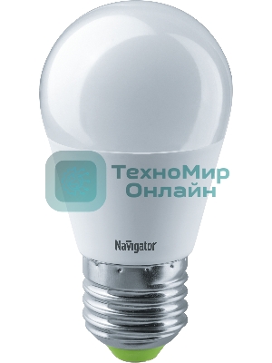 Лампа светодиодная Navigator NLL-P-G45-5-230-4K-E27 5 Вт шар 4000К белый E27 400 лм 220-240В