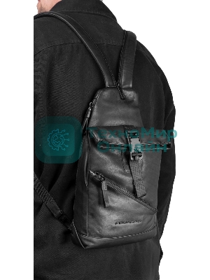 Рюкзак слинг Piquadro Harper CA6784AP/N черный кожа