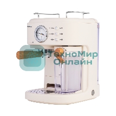 Кофеварка рожковая Maunfeld MF-737BG PRO бежевый, исп. кофе - молотый, 1.5 л, 1250 Вт, 15 бар