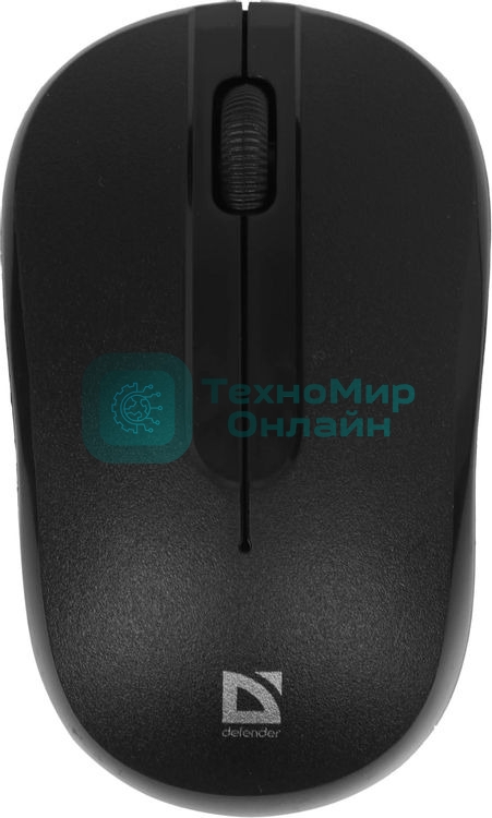 Мышь беспроводная Defender Datum MM-285 черный, 1600 dpi, радиоканал, USB, кнопки - 3