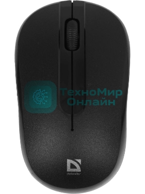 Мышь беспроводная Defender Datum MM-285 черный, 1600 dpi, радиоканал, USB, кнопки - 3