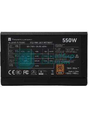 Блок питания Thermalright TR-TB550S, 550W 80+ Bronze (ATX, 3, Non-modular, 1x24(20+4)pin 550мм, 1xCPU*2 8(4+4)pin 600+150мм, 1xPCIe 8(6+2)pin 450мм, 1xSATA*3+MOLEX4pin*1 400+150+150+150мм, 1xSATA*2+MOLEX4pin*2 400+150+150+150мм, Active, 120x120мм, 150x140x86mm, APFC, )