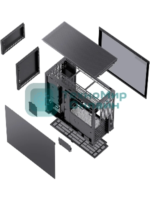 Компьютерный корпус без блока питания JONSBO D41 STD Black ATX без БП, боковая панель из закаленного стекла, mini-ITX, micro-ATX, ATX, черный