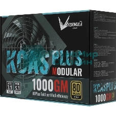 Блок питания Aerocool/Formula 1000W Retail KCAS PLUS 1000GM, 80 PLUS Gold, ATX v2.4, модульный, fan 14cm, 6x PCI-E [6+2-Pin], 10x SATA, 6x MOLEX