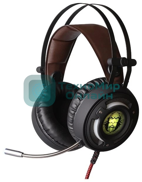 Гарнитура QUMO Atlantis чёрный, проводная, USB, подсветка