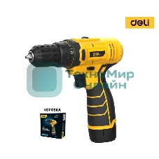 Дрель-шуруповерт Deli DL-DZ12-4A2, 12 В, 2 Ач, 30 Нм, щеточный