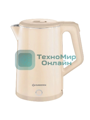 Чайник электрический Eurostek EEK-3029 кремовый, 2 л, 1500 Вт, технология двухслойного корпуса COOL TOUCH
