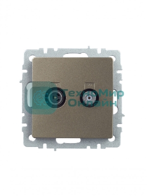 Розетка телевизионная двойная TV+SAT IEK BRITE РТВ/РСп12-БрШ шампань