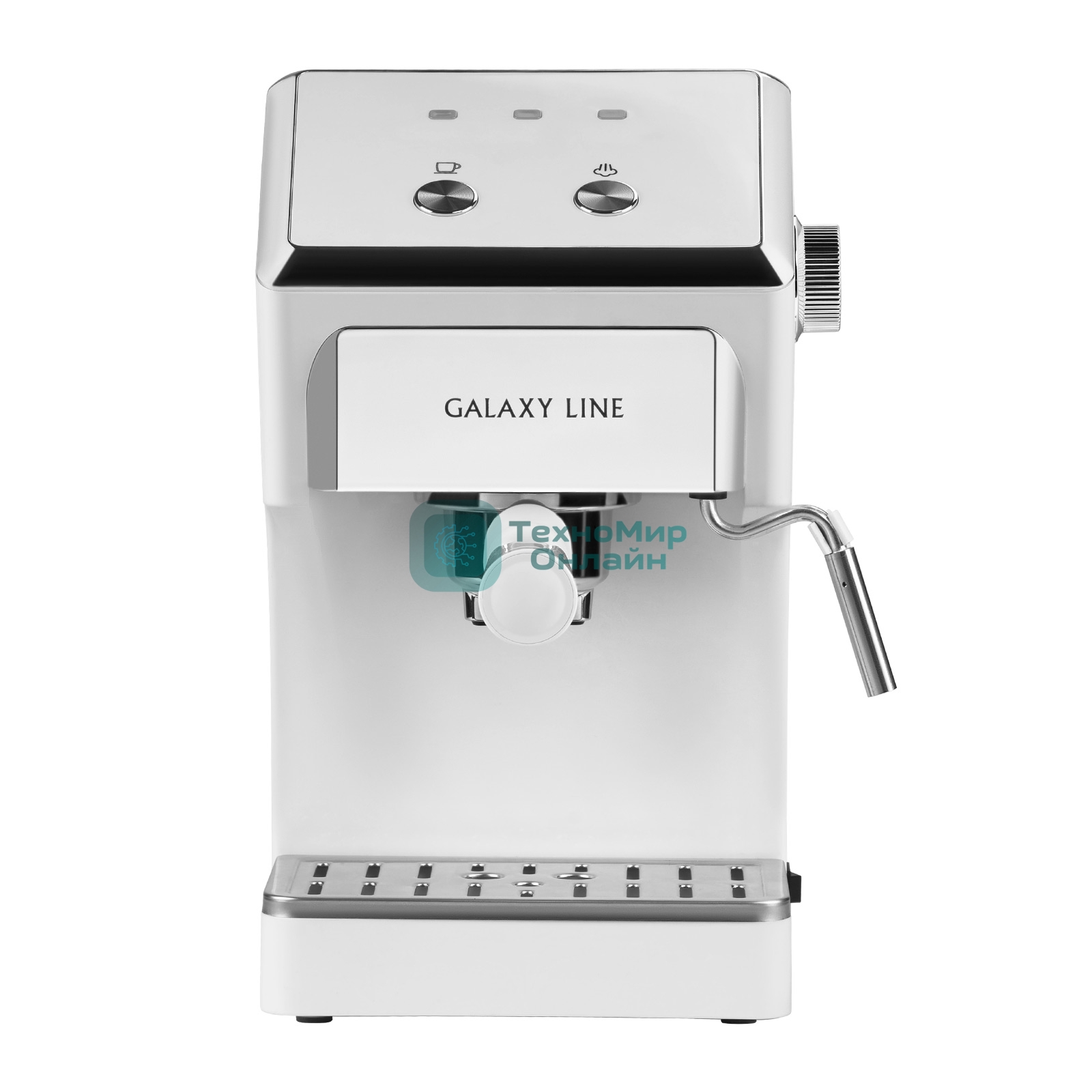 Кофеварка рожковая Galaxy Line GL 0756 белый, исп. кофе - молотый, 1.5 л, 1500 Вт, 20 бар