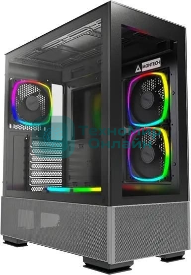 Компьютерный корпус Montech SKY TWO черный без БП ATX 3x140мм 2xUSB3.0 1xUSB3.1 audio bott PSU
