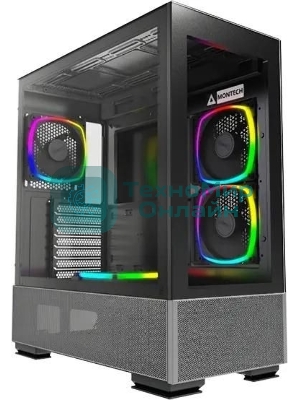 Компьютерный корпус Montech SKY TWO черный без БП ATX 3x140мм 2xUSB3.0 1xUSB3.1 audio bott PSU