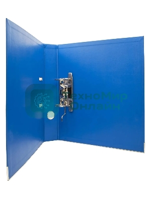 Папка-регистратор Silwerhof 1890085 A4 50мм, двусторонний ПВХ, синий, металлическая окантовка, сборная, сменный карман на корешке