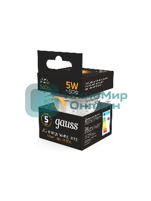 Лампа светодиодная Gauss Led MR16 GU10-dim 5Вт 3000К диммируемая