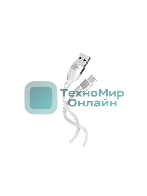 Кабель Smartbuy S72 Type-C белый, 3 А, сил., 1м