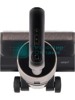 Пылесос вертикальный моющий Vitek VT-FW15PLUS черный, питание от аккумулятора, 120 Вт, уборка влажная/сбор жидкости/сухая, пылесборник 0.55 л