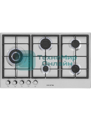 Газовая панель Maunfeld EGHS.95.33CS/G, 5 конфорок, нержавеющая сталь, серебристый