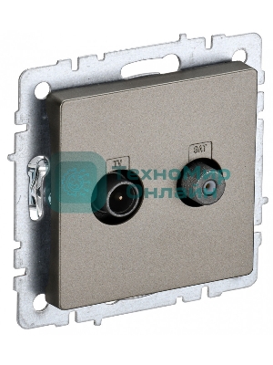 Розетка телевизионная двойная TV+SAT IEK BRITE РТВ/РСп12-БрШ шампань