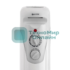 Масляный обогреватель Vitek VT-1708 W (7 секций) белый, 1500 Вт, 20 м2, термостат