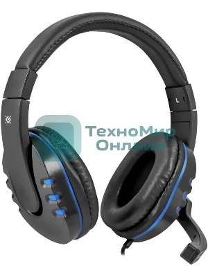 Гарнитура Defender Warhead G-160 чёрный/синий, проводная