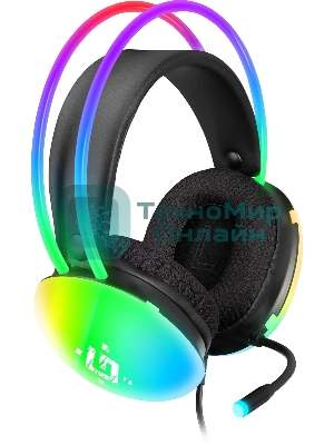 Гарнитура Defender Ignis черный, проводная, подсветка