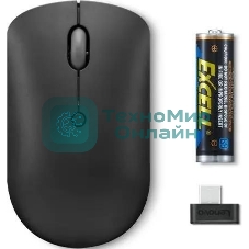 Мышь беспроводная Lenovo 400 черный, 2400 dpi, радиоканал, USB-C, кнопки - 4