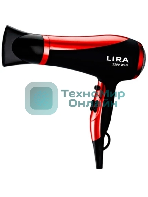 Фен LIRA LR 0704 черный/красный, 2200 Вт