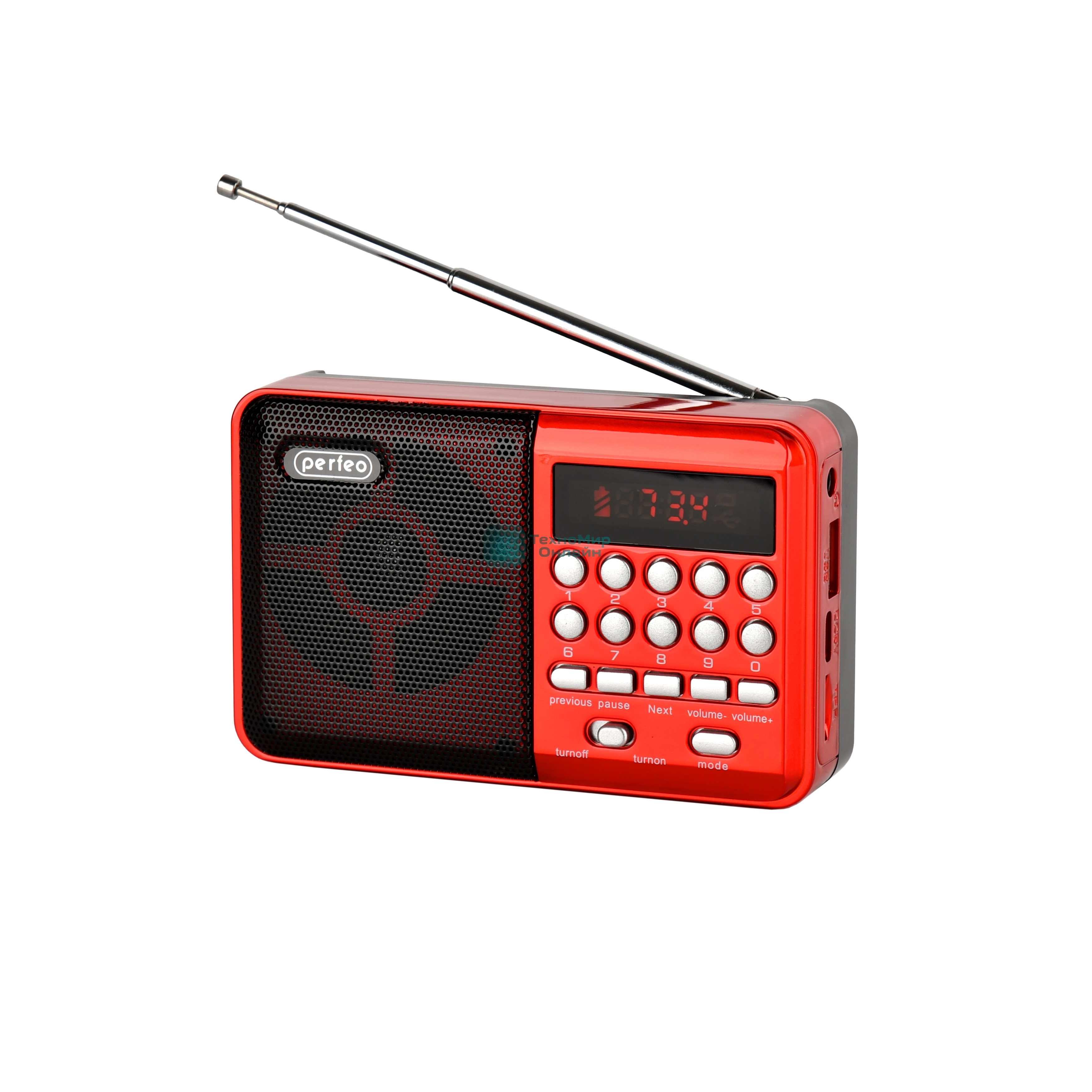 Радиоприемник PERFEO (PF_D0565) PALM, красный