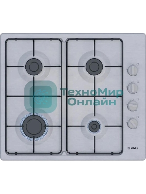 Газовая варочная поверхность Bosch PBP6C5K80O нержавеющая сталь
