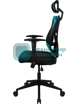 Кресло Aerocool GUARDIAN Ice Blue голубой, сетка, 150 кг, подголовник, регулируемые подлокотники, механизм качания, поясничная подушка