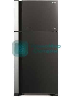 Холодильник Hitachi R-VG660PUC7-1 GGR серый стекло двухкамерный 405/145л морозилка сверху No Frost
