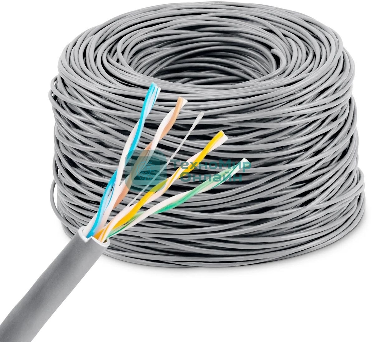 Кабель сетевой KingPrice KP-utp-c5e-0.5мм-CU-305m UTP 4 пары cat.5E solid 0.50мм Cu 305м серый