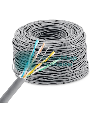 Кабель сетевой KingPrice KP-utp-c5e-0.5мм-CU-305m UTP 4 пары cat.5E solid 0.50мм Cu 305м серый
