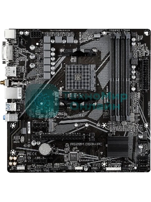 Материнская плата Gigabyte A520M DS3H AC, AM4, AMD A520, 4xDDR4, 4xSATA, 1xM.2, 1xPCIe 3.0 x16, 2xPCIe x1, 1xHDMI, 1xDP, 1xDVI-D, 1x 1Gb LAN, Wi-Fi, Bluetooth, 4xUSB-A 3.2 Gen 1, 2xUSB-A 2.0, 3x3.5 мм, 7.1, mATX