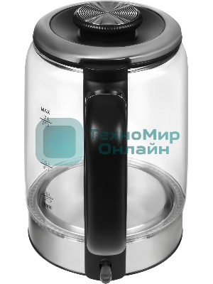 Чайник электрический Hyundai HYK-G5501 1.7 л, 2200 Вт, серебристый/черный