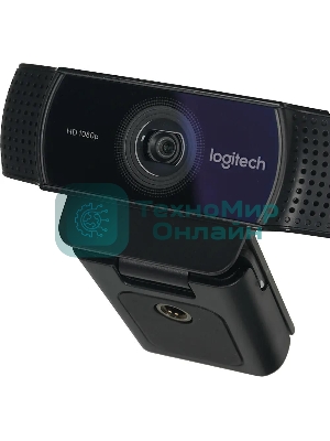 Веб-камера Logitech C922 Pro Stream 1920x1080, 30 кадр/с, USB Type-A, микрофон (2 шт, шумоподавление), автоматическая фокусировка, автоосвещение, универсальное крепление