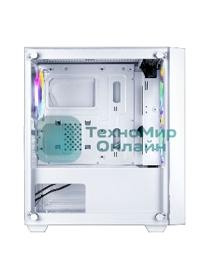 Корпус Ginzzu CL640 mATX FAN 4*12FRGb передняя панель Сетка Белый