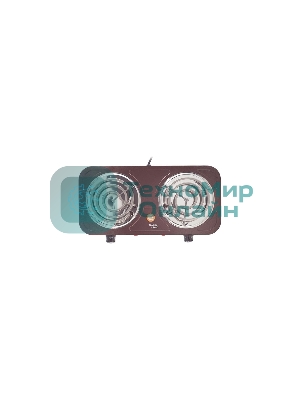 Плита настольная электрическая Centek CT-1509 Siberia коричневый, 2 кВт, ТЭН, конфорки - 2, эмаль, поворотные переключатели