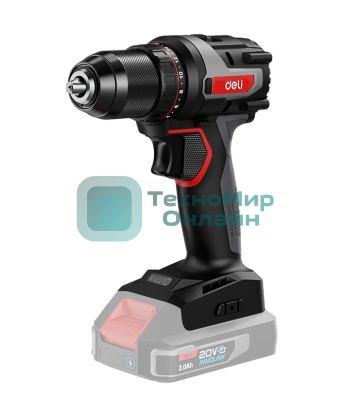 Дрель-шуруповерт Deli DE-DZ20-1, 20 В, 0 Ач, 50 Нм, бесщеточный
