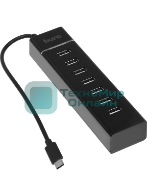 USB-концентратор Buro BPH-C-P107, USB-C, USB 2.0 7 портов, USB