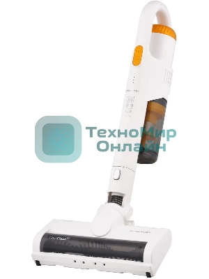 Пылесос вертикальный Coolfort CF-3001 белый, питание от аккумулятора, 150 Вт, уборка сухая, пылесборник 0.5 л, работа от АКБ max 30 мин.