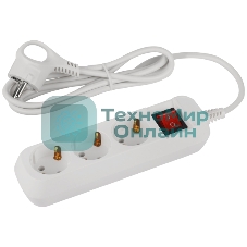 Удлинитель электрический ЭРА UDL-10-315-ES Greenline 3 розетки с заземлением с выключателем 1,5м ПВС 3x0.75мм2