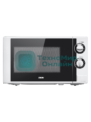 Микроволновая печь BBK 20MWS-704M/W белый, 20 л, 700 Вт, переключатели - поворотный механизм
