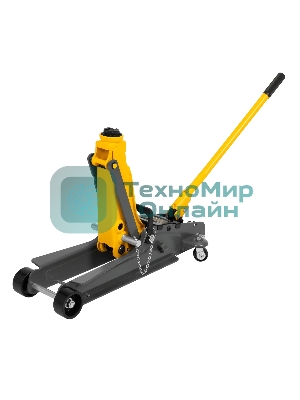 Домкрат гидравлический подкатной с фиксатором Denzel 2,5 т, 85-385 мм