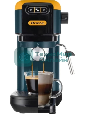 Кофеварка рожковая Ariete 00M139916AR0 маренго/желтый, молотый/капсулы, 1,1 л, 1300 Вт, 15 бар