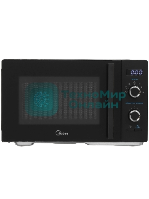 Микроволновая печь Midea AG825P2ET-B черный, 25 л, 800 Вт, переключатели - кнопки, поворотный механизм