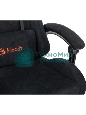 Кресло A4Tech Bloody GC-560 черный, ткань, 150 кг, подголовник, регулируемые подлокотники, механизм качания