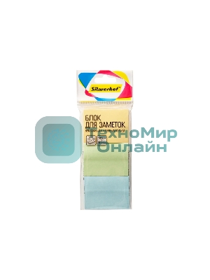 Блок самоклеящийся бумажный Silwerhof 38x51мм, 100 листов, 75 г/м2, пастель, ассорти, европодвес (упаковка: 3шт)
