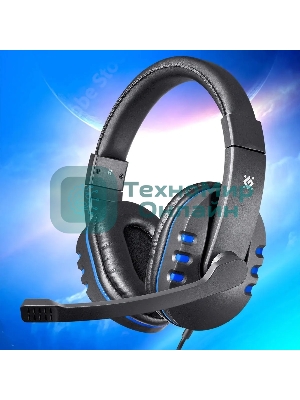 Гарнитура Defender Warhead G-160 чёрный/синий, проводная